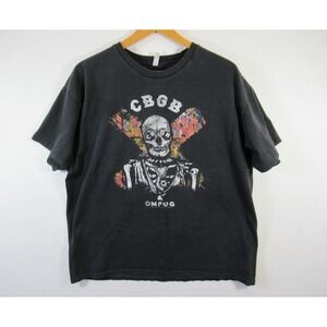 CBGB OMFUG Skull T Shirt Black Short Sleeve